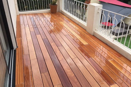 Террасная доска Тик 90 мм, L= 1000-1400 мм, Гладкая