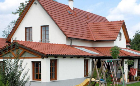 Боковая керамическая черепица, Tondach Planoton 11, правая цвет: красный, Ангоб