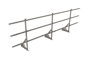 Ограждение кровельное для фальцевой кровли Roofsystems Prestige Master фальц, H=900 мм RAL 9006, L=3000 мм