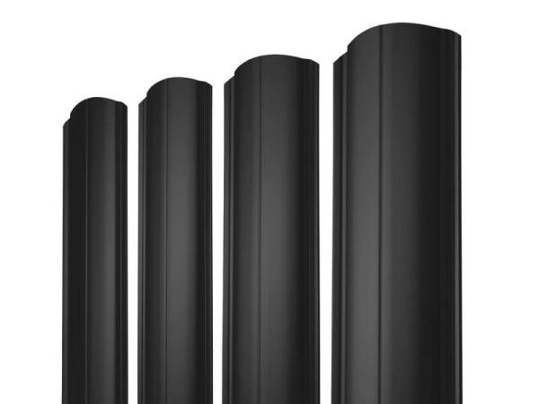 ММТ Штакетник Полукруглый, фигурный, 122 мм 0.5 мм, PE-double Matt, RAL 9005