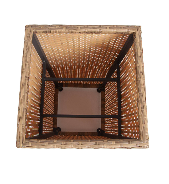 Кашпо для цветов Капучино, плетеное из искусственного ротанга цвет: соломенный