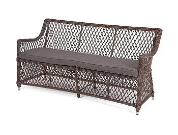 Диван 2-местный из искусственного ротанга, Латте коричневый