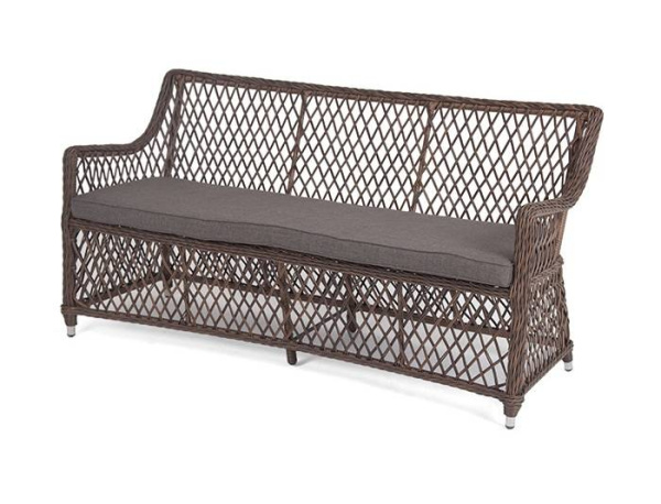 Диван 2-местный из искусственного ротанга, Латте коричневый