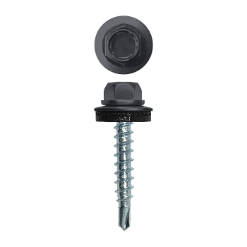 Саморез кровельный, 4.8х29 мм, сверло №1, RAL 7024, уп.250 шт.