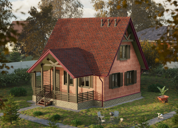 Ламинированная битумная черепица, Docke, Dragon Europa цвет: красный, 2.5 м² / уп.