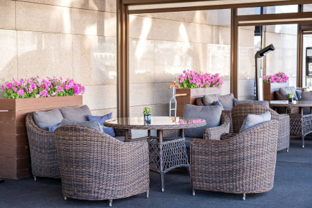 Кресло плетеное из искусственного ротанга, Кон Панна коричневый