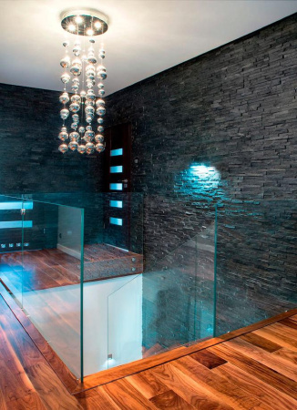 Кварцит, 3D панель из камня, 600х150 мм, Classic Black Quartz, 8 шт/уп