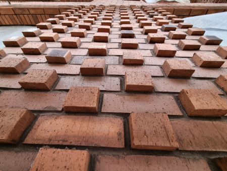 Кирпич облицовочный клинкерный Kerma Premium, 0.7НФ пустотелый, цвет: бордо, риф, М300, 250х85х65 мм