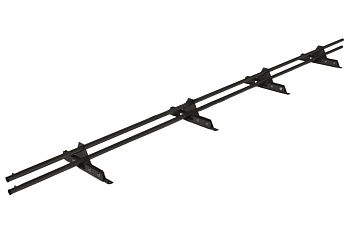 Снегозадержатель для фальцевой кровли Roofsystems Econom Next фальц 4 опоры, 2 трубы, круг Ø25 мм, L=3000 мм, RAL 9005