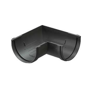 Угол желоба универсальный 90°, Docke Standart, Ø120 мм, цвет: серый