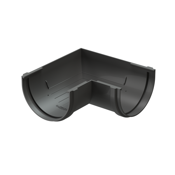 Угол желоба универсальный 90°, Docke Standart, Ø120 мм, цвет: серый