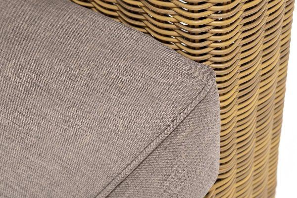 Кресло плетеное из искусственного ротанга, Боно, с подушками соломенный