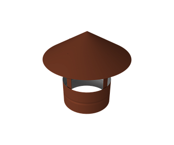 Дымник на трубу GL круглый, 0.5 мм, Satin, Ø80 мм, 230х625 мм, RAL 8004