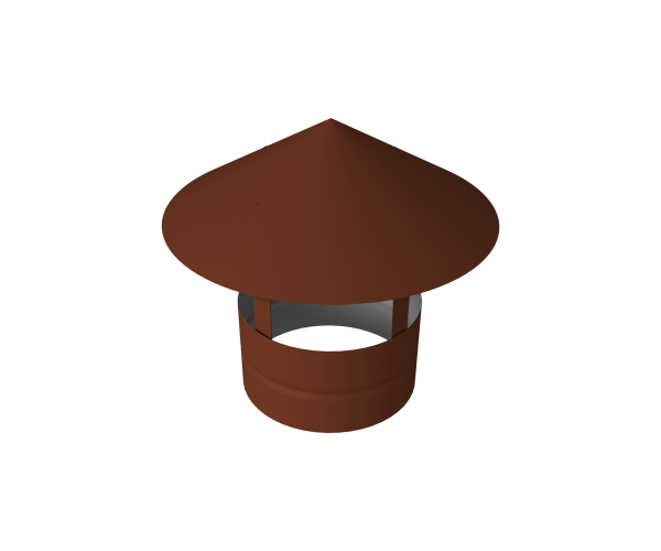 Дымник на трубу GL круглый, 0.5 мм, Satin, Ø80 мм, 230х625 мм, RAL 8004