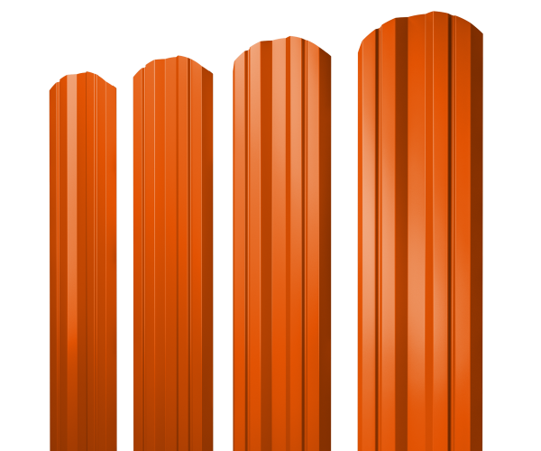 GL Штакетник Twin, фигурный 0.45 мм, PE, RAL 2004