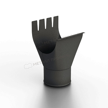 Воронка выпускная Ø125/100 мм, Металл Профиль Foramina Freeze, DarkBrown