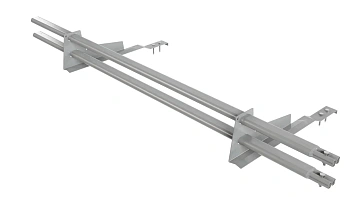 Снегозадержатель для натуральной черепицы Borge L=1500 мм, 2 опоры, 2 трубы, овал 25х45 RAL 9006