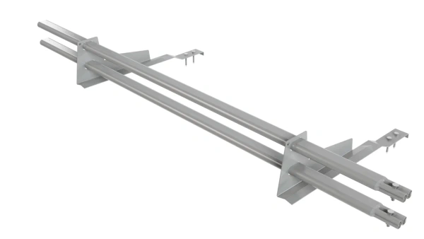 Снегозадержатель для натуральной черепицы Borge L=1500 мм, 2 опоры, 2 трубы, овал 25х45 RAL 9006