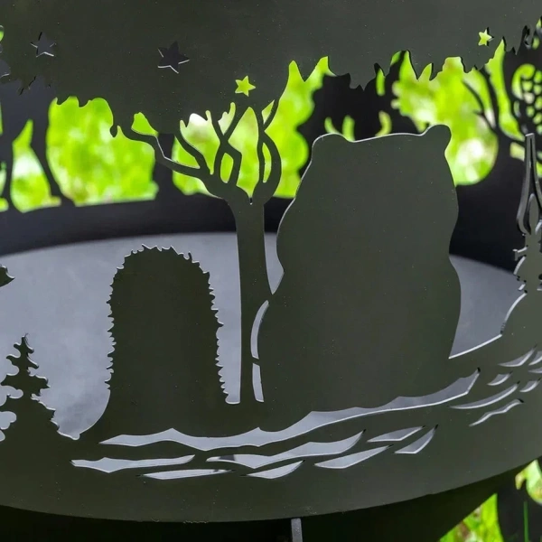 Костровая чаша с коническим дном, Ø500, Н=490 мм, "Ежик в тумане"