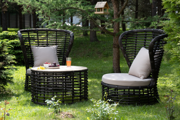 Столик журнальный из искусственного ротанга, Парма, цвет: бронзовый