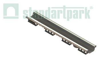 Лоток водоотводный Standartpark, PolyMax Basic, DN100, h 81, усиленный, арт: 8017-М