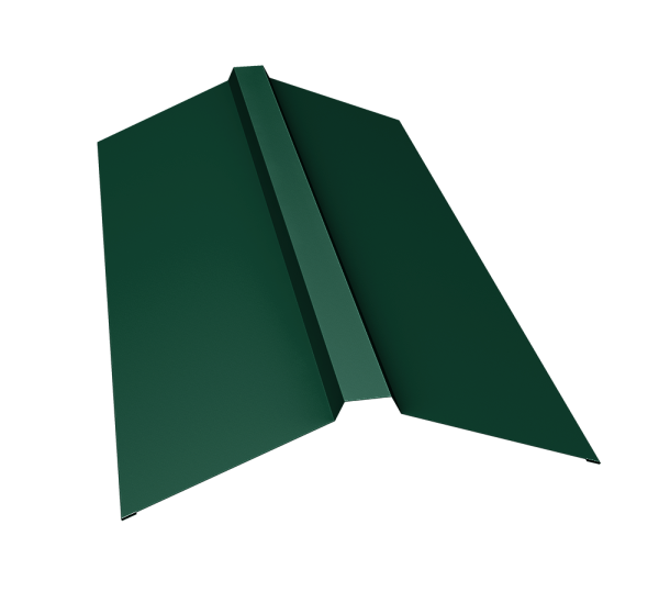 GL Планка конька прямоугольного, 150х30х150 мм 0.4 мм, PE, RAL 6005, L=2000 мм