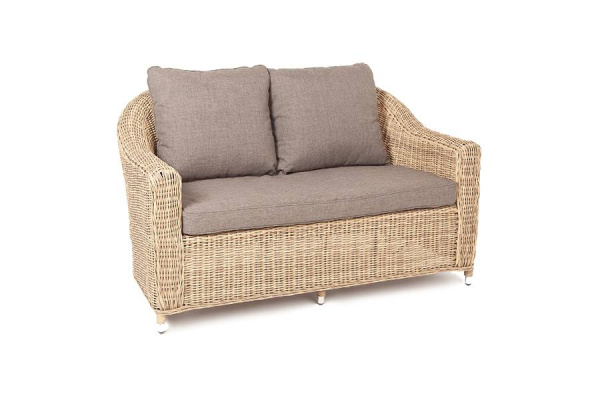 Диван 2-местный из искусственного ротанга, Кон Панна соломенный