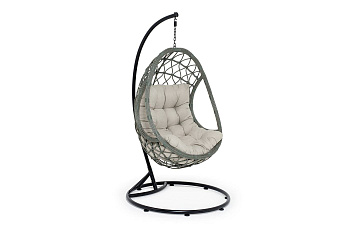 Кресло-кокон подвесное из искусственного ротанга, Венеция цвет: серый