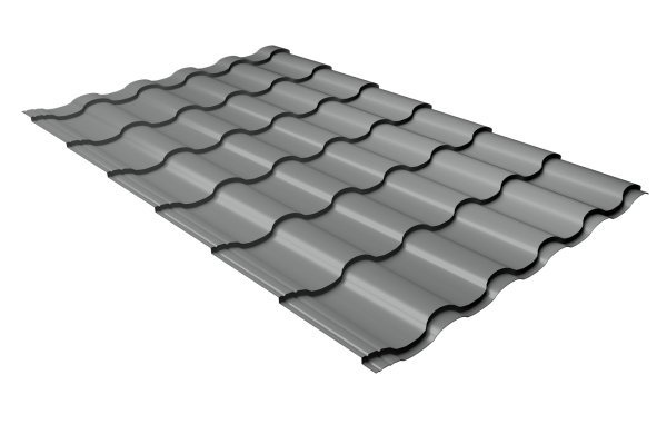 Металлочерепица Grand Line Kredo 0.5 мм, Satin, RAL 9006