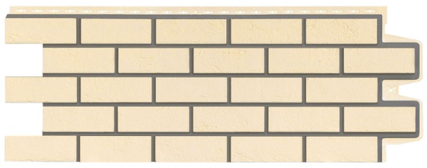 Фасадная панель Grand Line, Состаренный кирпич Design, цвет: бежевый со швом RAL 7006