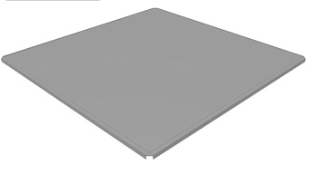 Потолочная кассета алюминиевая Grand Line, Tegular 45°, открытого типа, 595х595 мм глянцевая, 0.3 мм, Al, серебристый