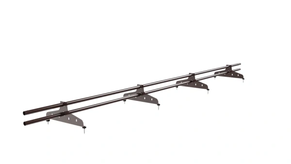 Снегозадержатель универсальный NewLine L=3000 мм, 4 опоры, 2 трубы, круг Ø25 мм, RAL 8017