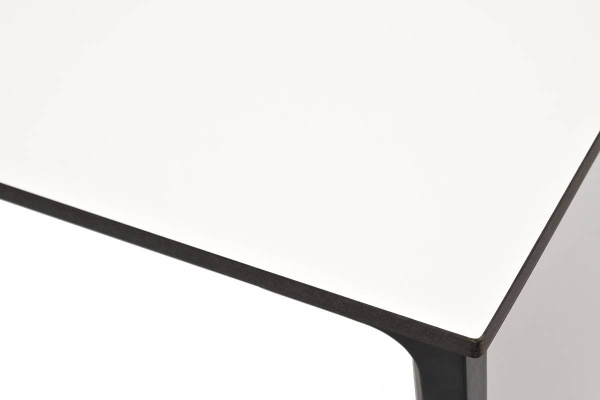 Стол обеденный из HPL 90х90 см, Малага, цвет: молочный, каркас черный