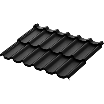 Модульная металлочерепица Aquasystem, Стокгольм XXL 1185х875 мм 0.5 мм, Rooftop Бархат, RAL 9005