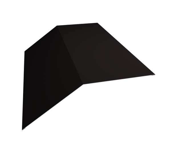 GL Планка конька плоского, 190х190 мм 0.5 мм, Satin, RAL 9005, L=2000 мм