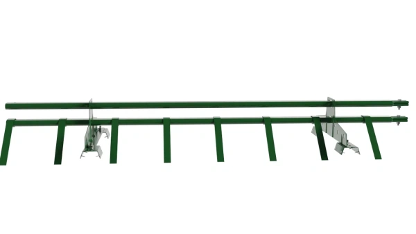 Снегозадержатель для профнастила Н-60, Н-75 Borge L=1500 мм, 2 опоры, 2 трубы, овал 25х45 RAL 6002