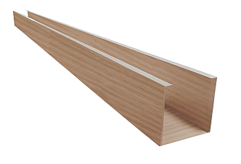 Кубообразная рейка алюминиевая, 30х50 мм 0.3 мм, Al, дуб жемчуг