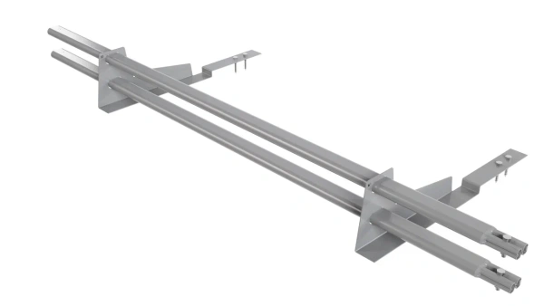 Снегозадержатель для композитной черепицы Borge L=1500 мм, 2 опоры, 2 трубы, овал 25х45 мм, RAL 7004
