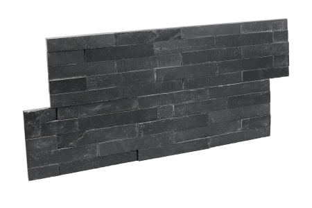 Сланец, 3D панель из камня, 600х150 мм, Classic Black Matt, 8 шт/уп, 0.72 м²