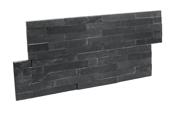 Сланец, 3D панель из камня, 600х150 мм, Classic Black Matt, 8 шт/уп, 0.72 м²
