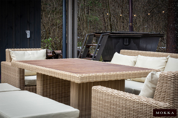 Стол обеденный Mokka Bella, из искусственного ротанга, 170х100 см цвет: соломенный