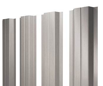 GL Штакетник П-образный А с прямым резом 0.45 мм, Print Elite, Milky Wood TwinColor