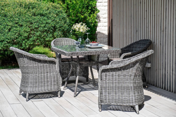 Кресло плетеное из искусственного ротанга, Равенна графит