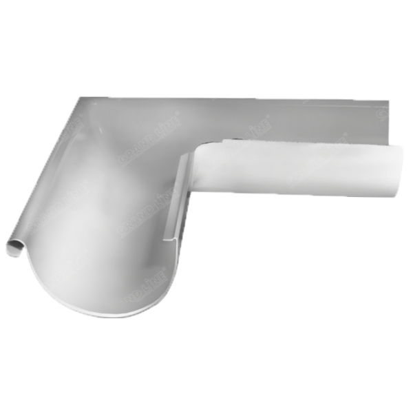 Угол желоба внешний 90° Grand Line Ø 125 мм PE, RAL 9003