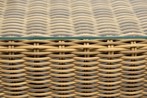 Стол журнальный из искусственного ротанга, Боно цвет: соломенный