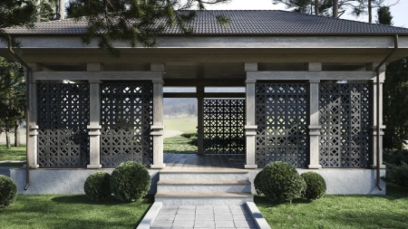 Декоративный бриз-блок Mesterra Cobogo, 250х250 мм 90 мм, 0301, черный