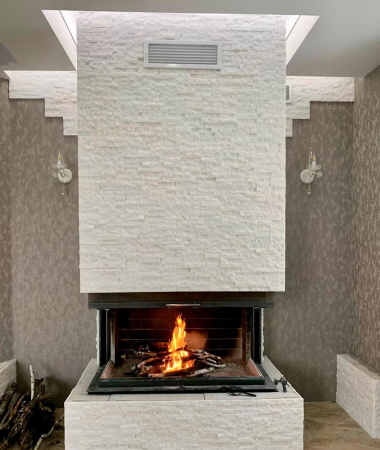 Кварцит, 3D панель из камня, 600х150 мм, Classic White Quartz, 8 шт/уп