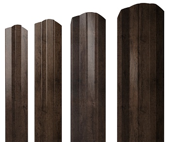 GL Штакетник М-образный A, фигурный 0.45 мм, Print Elite, Antique Wood TwinColor