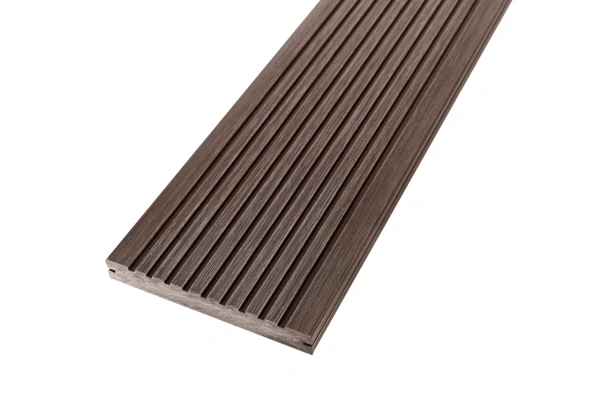 Террасная доска UnoDeck Solid полнотелая 150 мм, L= 3000 мм вельвет и тиснение, цвет: венге