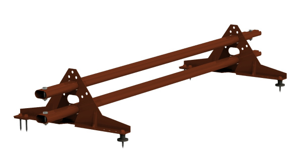 Снегозадержатель универсальный Orima LE 3, /4 опоры, 2 трубы, овал 45х25/, L=3000 мм RR 29